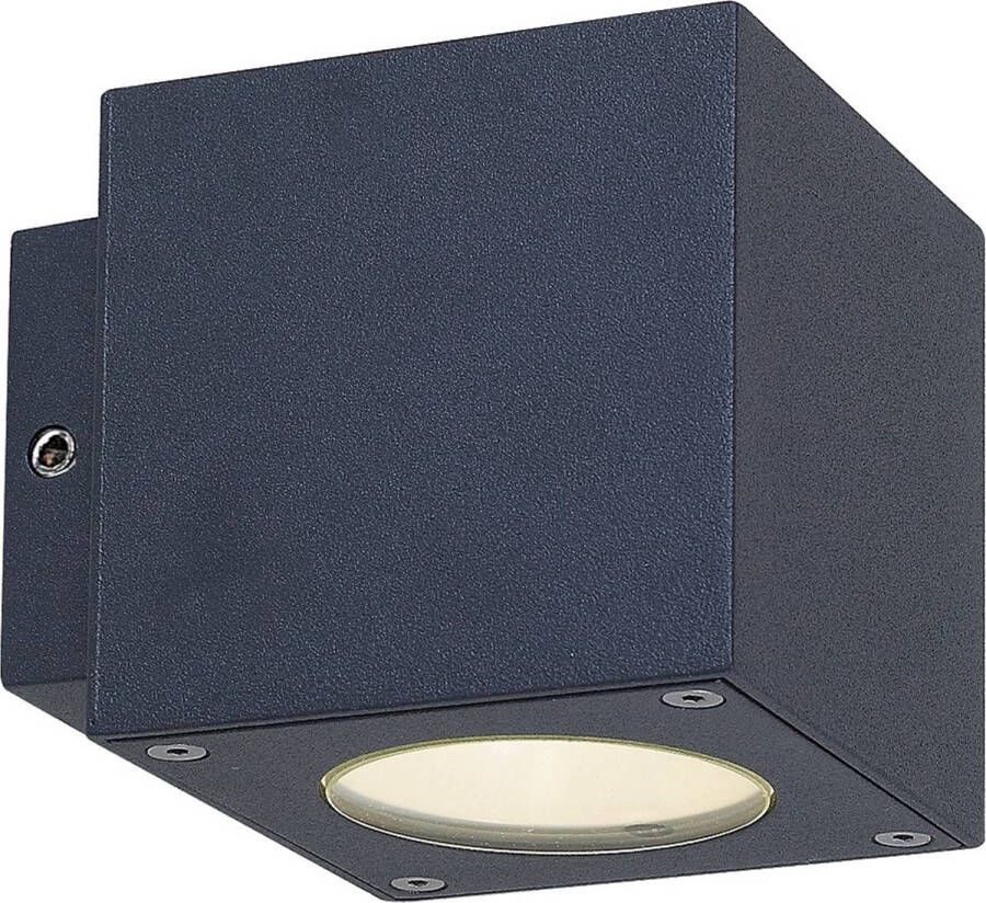 Lucande LED wandlamp buiten 2 lichts aluminium H: 9 cm grafiet Inclusief lichtbronnen