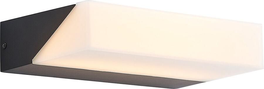 Lucande LED wandlamp buiten 1licht Aluminium polycarbonaat H: 5.8 cm antraciet wit Inclusief lichtbron