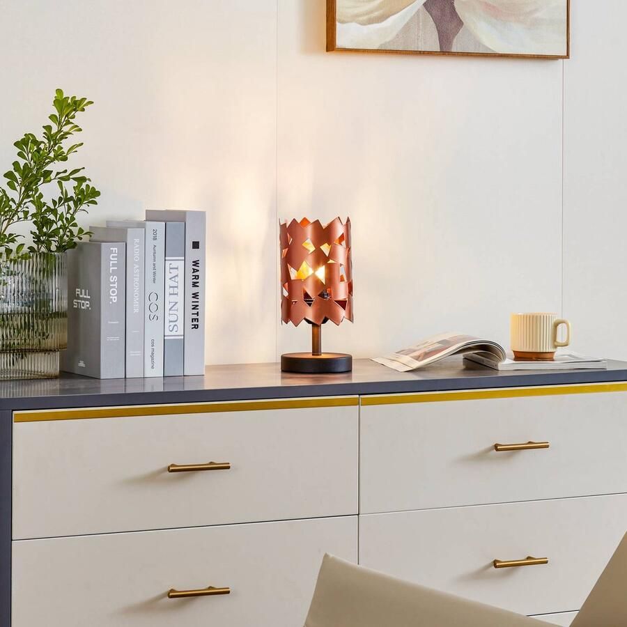Lucande Tafellamp 1licht IJzer metaal H: 25 cm E27 koper