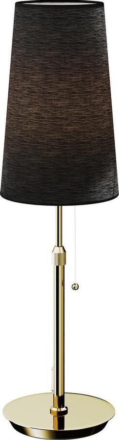 Lucande Tafellamp 1licht metaal stof H: 70.5 cm E27 messing zwart