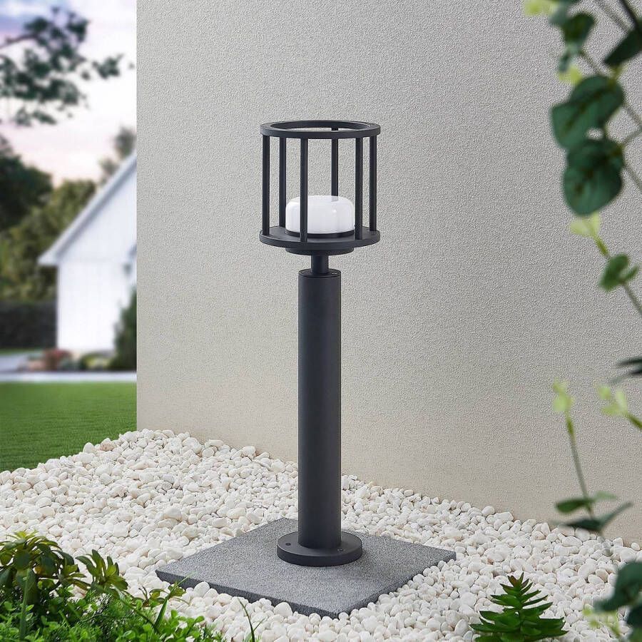 Lucande Tuinpad verlichting 1licht aluminium kunststof H: 60 cm GX53 donkergrijs (RAL 840-M)