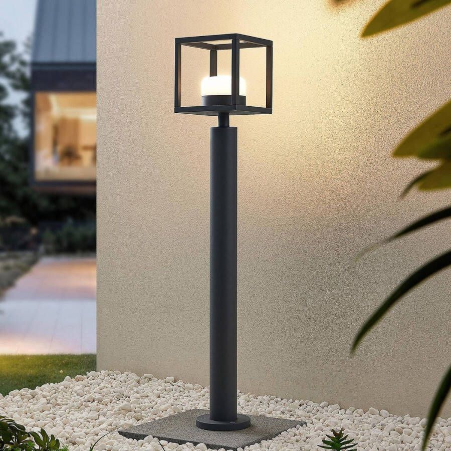 Lucande Tuinpad verlichting 1licht aluminium kunststof H: 85 cm GX53 donkergrijs (RAL 840-M)