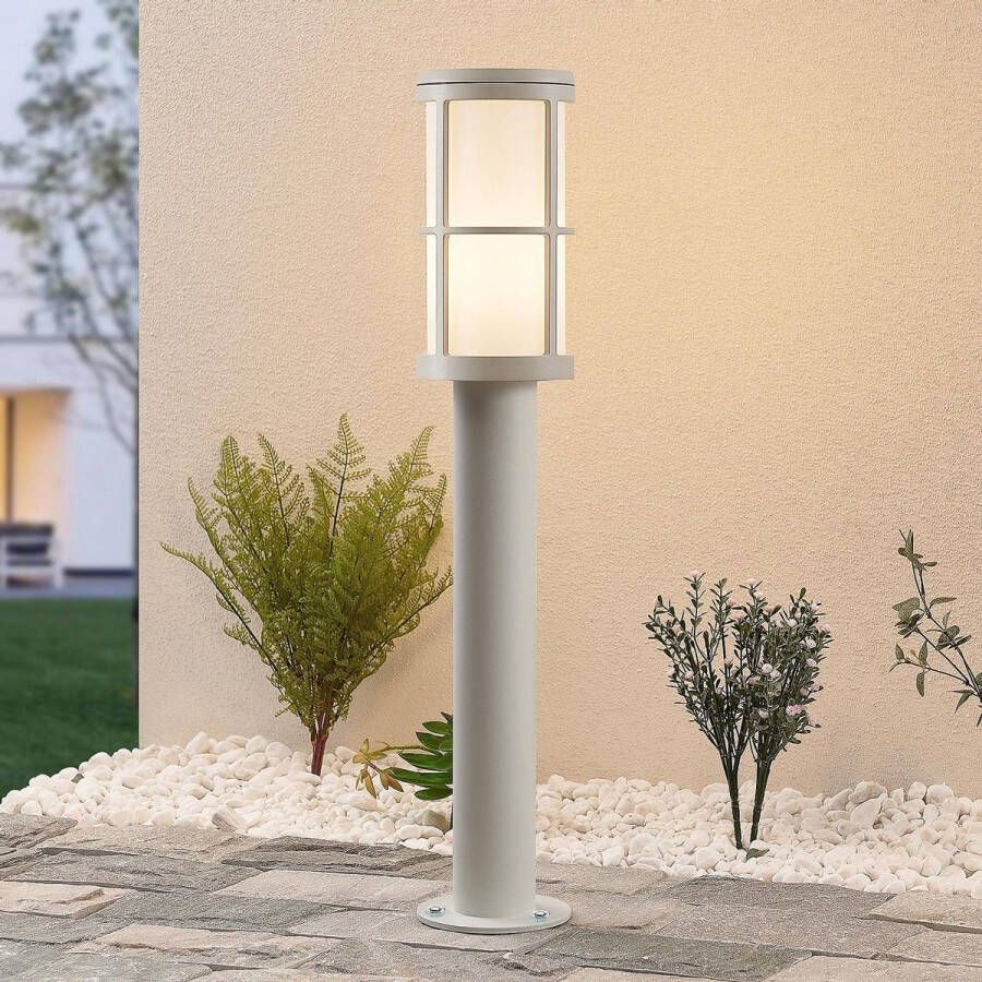 Lucande Tuinpad verlichting 1licht drukgegoten aluminium kunststof H: 65 cm E27 wit