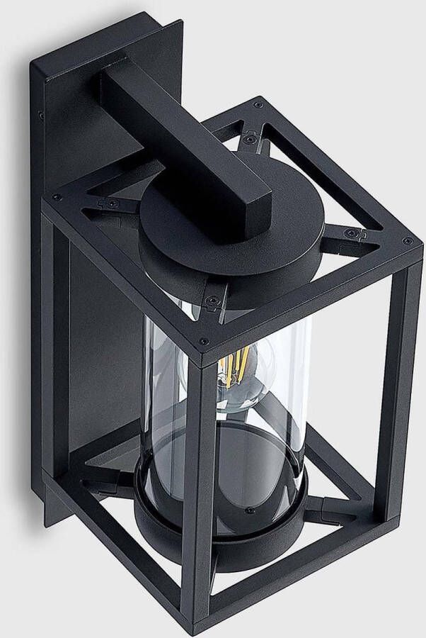 Lucande Wandlamp buiten 1licht Aluminium glas H: 38 cm E27 grafietgrijs (RAL 840-M)