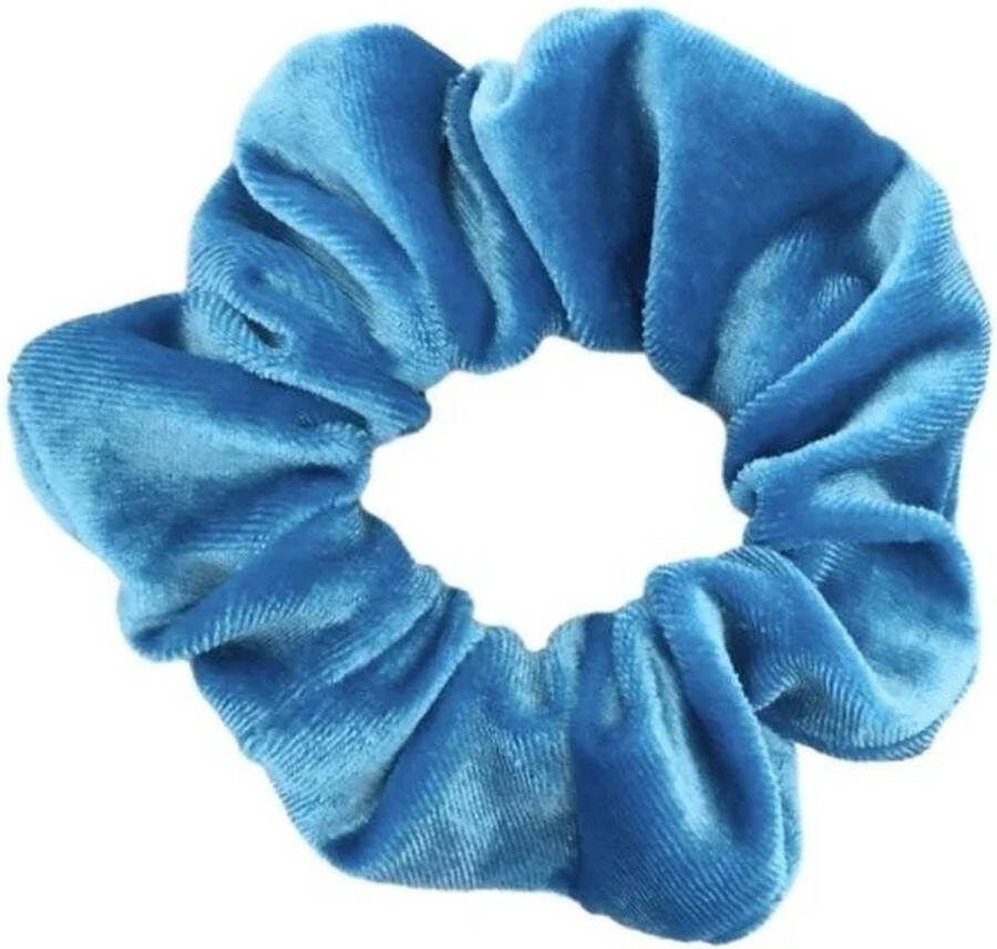 Lucardi Blauwe scrunchie satijn look