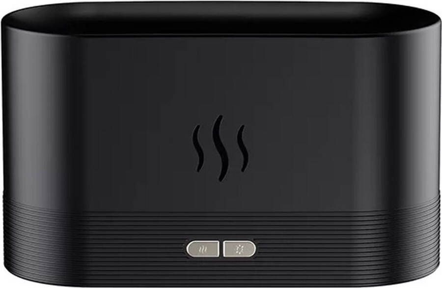 Sewo diffusers Sewo Diffuser Aromatherapie 3D Vlammen Mist Luchtbevochtiger Aroma Diffuser Luchtbevochtiger Diffuser Etherische Oliën Zwart