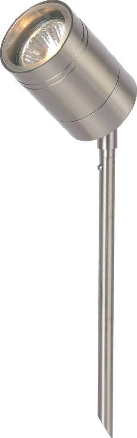 Lucide ARNE-LED Tuinspot Buiten Ø 6 3 cm LED GU10 1x5W 2700K IP44 Mat chroom