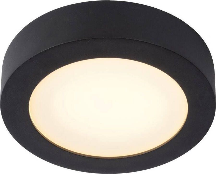 Lucide BRICE-LED Plafonnière Badkamer Ø 18 cm LED Dimb. 1x11W 3000K IP44 Zwart