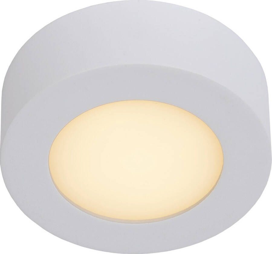 Lucide BRICE-LED Plafonnière Badkamer Ø 11 7 cm LED Dimb. 1x8W 3000K IP44 Wit