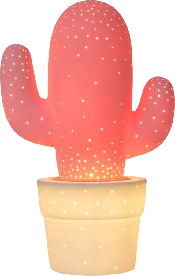 LUCIDE Tafellamp Cactus Roze ⌀20cm E14 40w