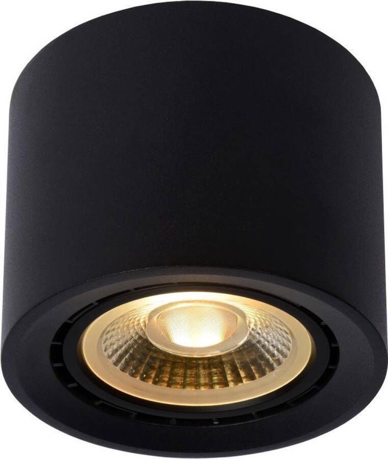 Lucide FEDLER Plafondspot Ø 12 cm LED Dim to warm GU10 (ES111) 1x12W 2200K 3000K Zwart