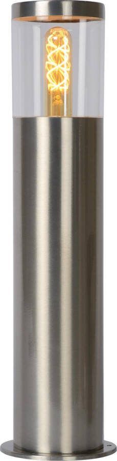 Lucide FEDOR Sokkellamp Buiten 1xE27 IP44 Mat chroom