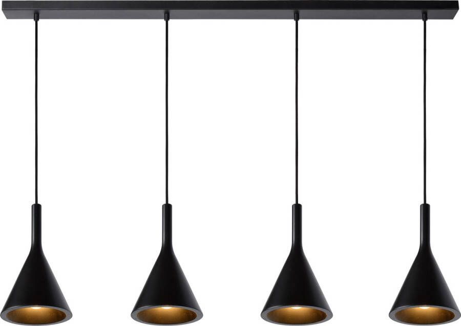 Lucide gipsy hanglamp 4x e27 zwart beton