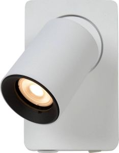 Lucide NIGEL Wandspot LED GU10 1x5W 3000K Met USB oplaadpunt Wit