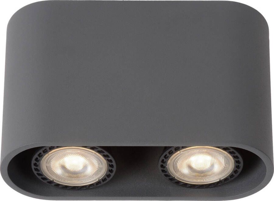 Lucide Plafondspot Bentoo-LED Ovaal GU10 2-Lichts Dimbaar Grijs