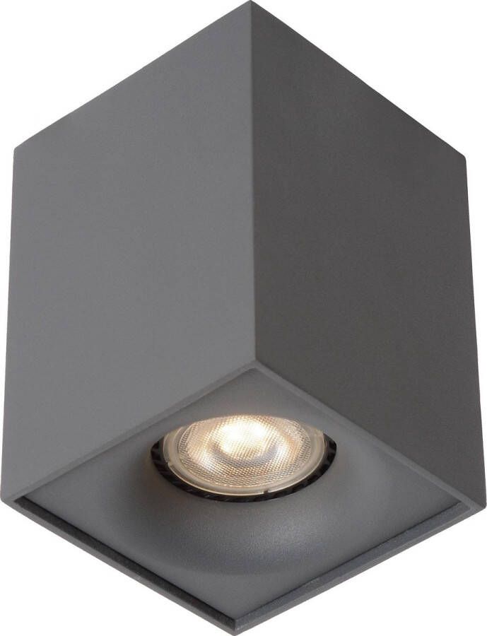 Lucide Plafondspot Bentoo-LED Vierkant GU10 1-Lichts Dimbaar Grijs