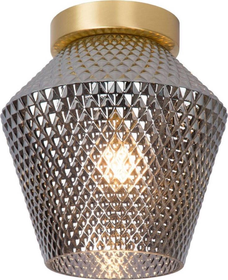 Lucide Plafondlamp Rosalind Gerookt Glas ⌀21cm E27