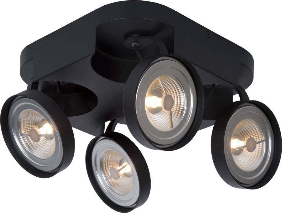 Lucide VERSUM AR111 Plafondspot LED Dimb. AR111 4x10W 2700K Zwart