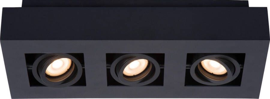 Lucide XIRAX Plafondspot LED Dim to warm GU10 3x5W 3000K 2200K Zwart