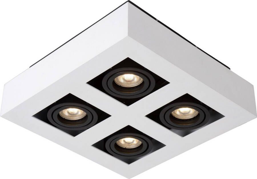 Lucide XIRAX Plafondspot LED Dim to warm GU10 4x5W 3000K 2200K Wit