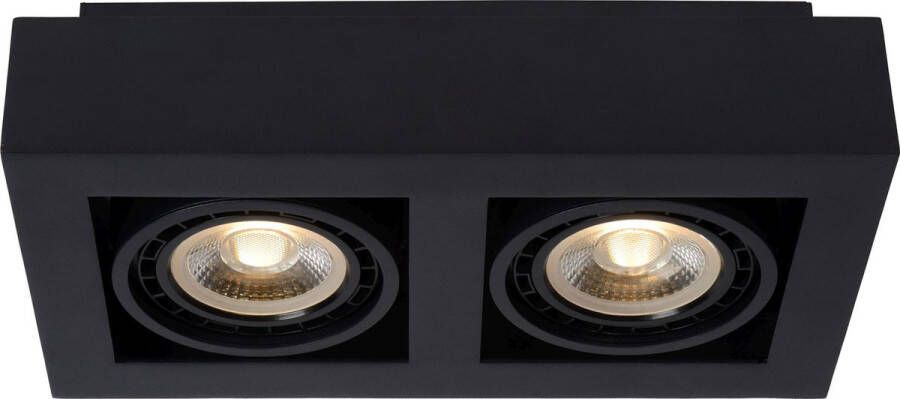 Lucide ZEFIX Plafondspot LED Dim to warm GU10 (ES111) 2x12W 2200K 3000K Zwart