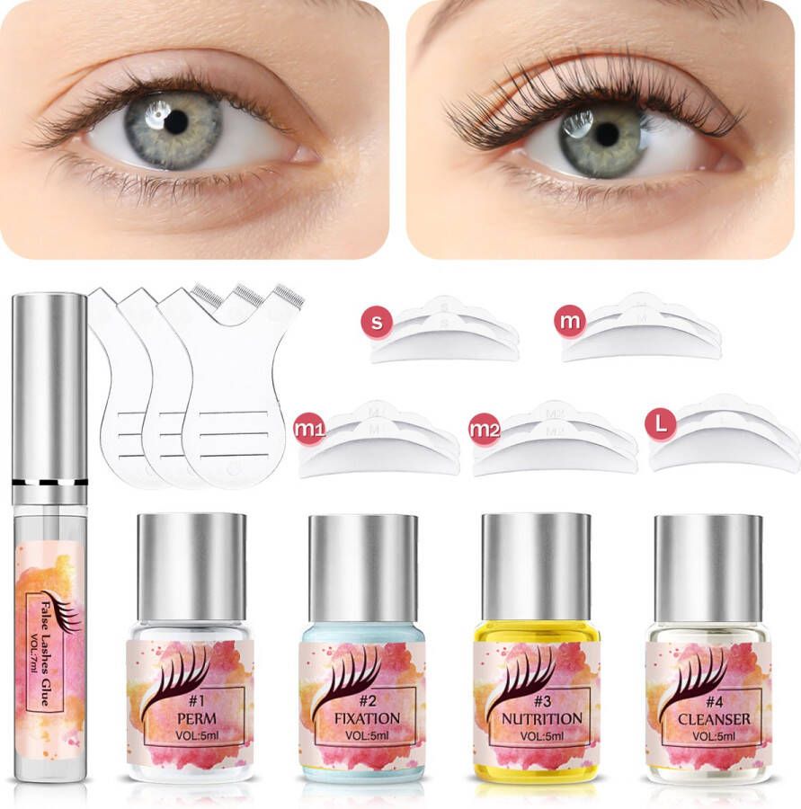 Lucky Fine Luckyfine Wimperlifting set Professionele Lash Lift Kit Wimperserum met Lijm