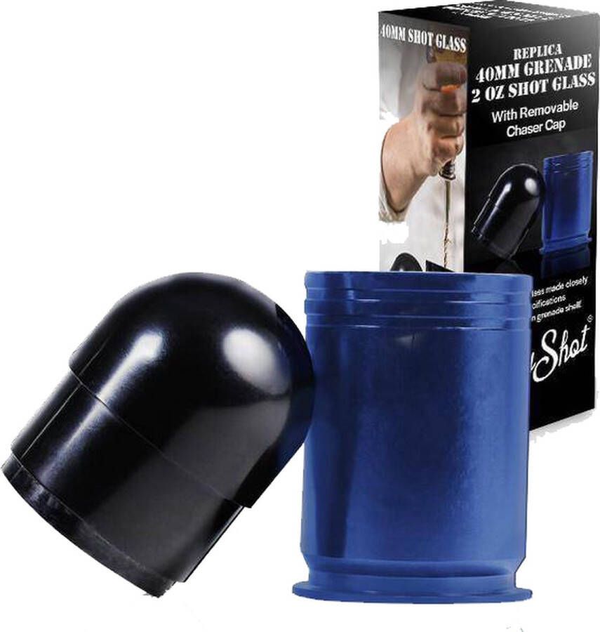 Lucky Shot USA Lucky Shot USA 40mm shotglas 40 mike grenade CNC Aluminium 60ml blauw