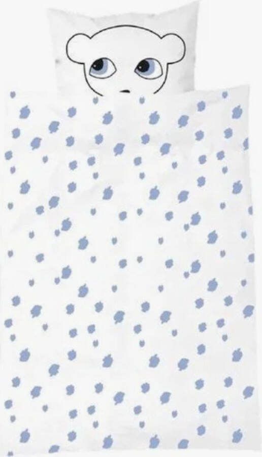 Luckyboysunday Dekbedovertrek Muis 100 X 140 cm Wit blauw
