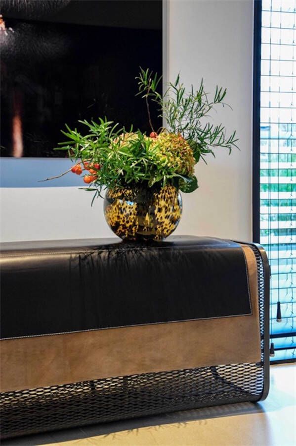Lucy's Living Lucy s Living Luxe Vaas CHEETAH Multi – ø25 x H20 5 cm – hotel chique binnen ––– accessoires – tuin – decoratie – bloemen – mat – glans – industrieel droogbloemen