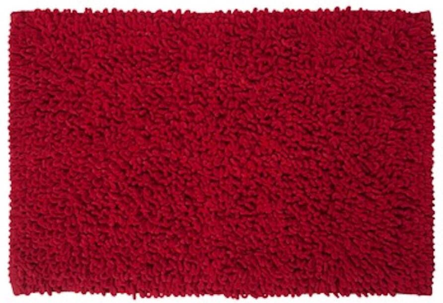 Lucy's Living Luxe Badmat MERCI Red Exclusive – 60 x 90 cm – rood anti-slip micro fiber badkamer mat badmatten badtextiel wonen – accessoires exclusief