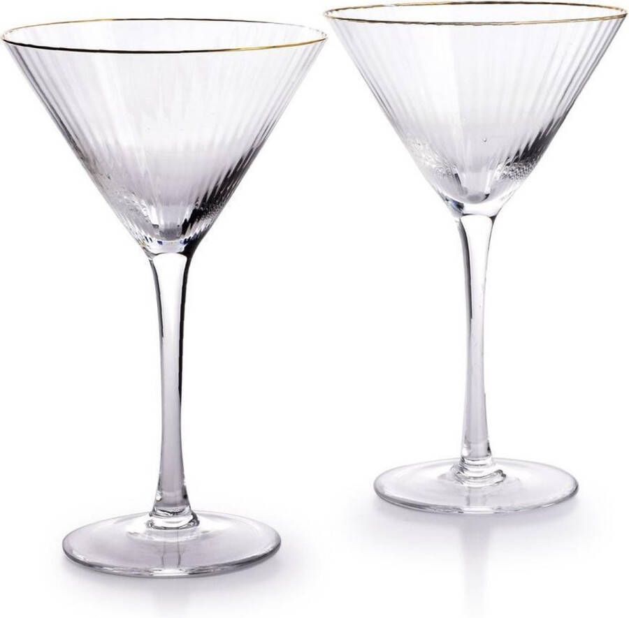 Lucy's Living Luxury MADE Cocktailglazen set van 2 dineren koken tafelen Cocktailglas pornstar martini glas chique martini glazen champagne glazen