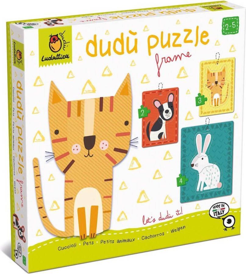 Ludattica DUDÙ Puzzels: HUISDIEREN 22 5x22 5x4cm 2-3-4-delig 2+