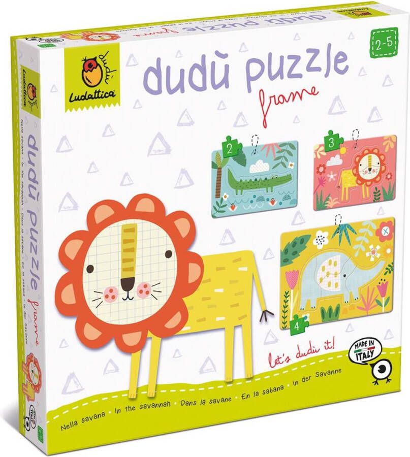 Ludattica Vormenpuzzel Safari Junior 22 5 Cm Hout 9-delig
