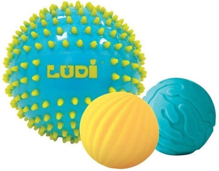 Ludi 3 Sensoriële Ballen Baby Fitness Grijpspeelgoed