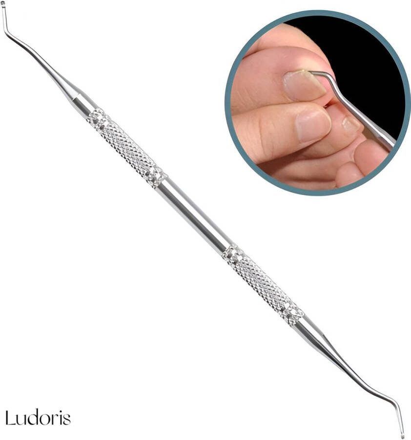Ludoris Premium Nagellifter Voor Ingegroeide Teennagel Nagelheffer Dubbelzijdig 2 mm Lepeltjes Pedicure Excavator Teennagel Corrector VuilVerwijderaar Nagels Pedicureset