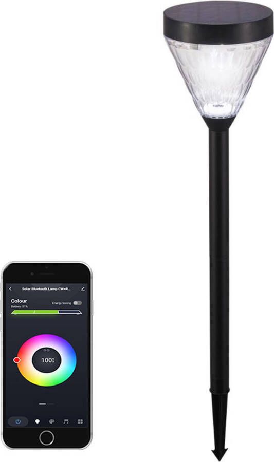 Lueas Solar Led Lantaarn met App Tuinverlichting op Zonne-energie Telefoonbestuurbaar Padverlichting