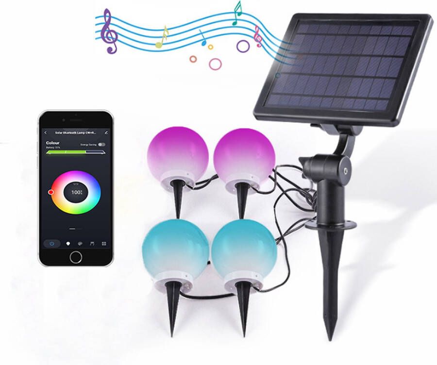 Lueas Solar Smart Led Lichtbolletjes Smart Tuinverlichting Solar Tuinverlichting met App