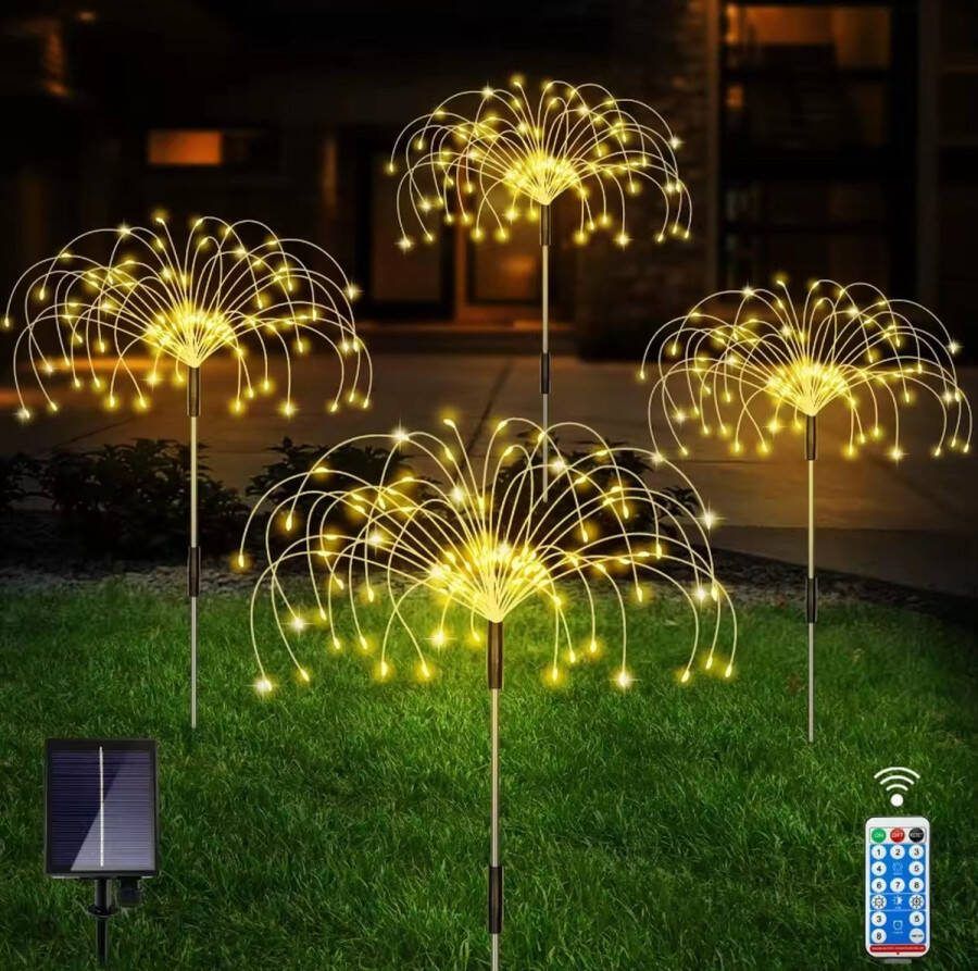 Lueas Solar Tuinverlichting Warm Wit met Afstandsbediening 120 Leds Dimbaar met Timer Sfeerverlichting