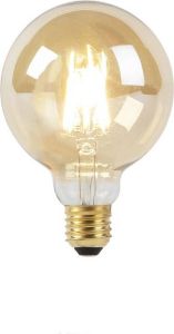 LUEDD E27 dim to warm LED goldline filament lamp G95 8W 2000-2600K