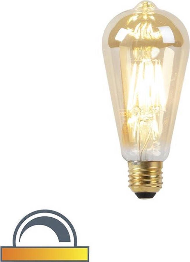 LUEDD 02368 E27 LED lamp ST64 dim to warm goud 8W 806 lm 2000-2700K
