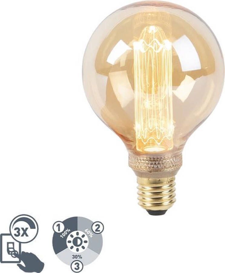 LUEDD LED lamp G95 E27 5W 1800K amber 3-staps dimbaar