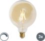 LUEDD Set Van 3 E27 Dimbare Led Lampen G125 Goud 5w 450 Lm 2200k - Thumbnail 1