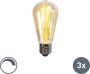 LUEDD Set Van 3 E27 Dimbare Led Lampen St64 Goud 5w 450 Lm 2200k - Thumbnail 1