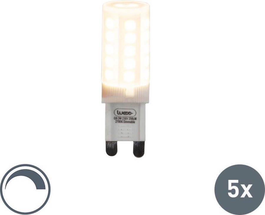 LUEDD Set Van 5 G9 Dimbare Led Lampen 3w 280 Lm 2700k