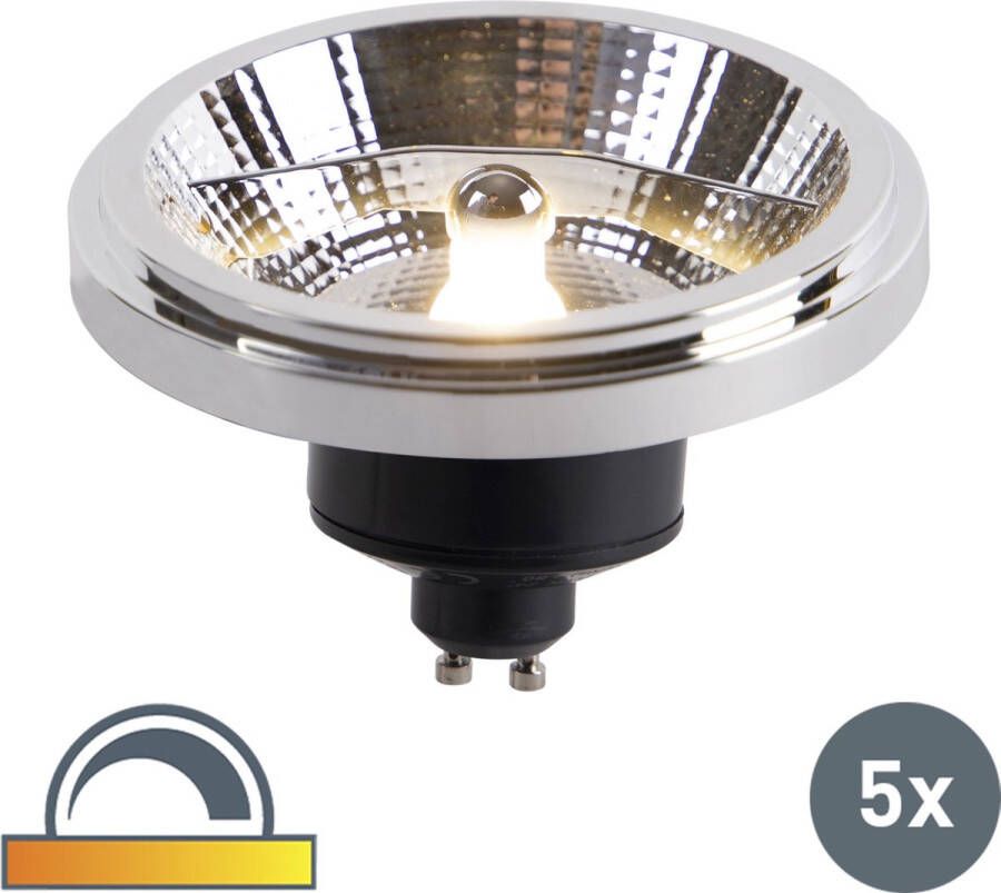 LUEDD Set Van 5 Led Lampen Ar111 Gu10 12w 2000k-3000k Dim To Warm