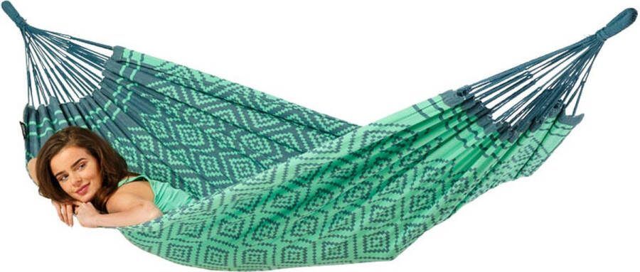 Luilak Hangmat Tones of Edamame Luxe 1 persoons hangmat Groen 300 x 140 cm Jacquard geweven 500gr m²