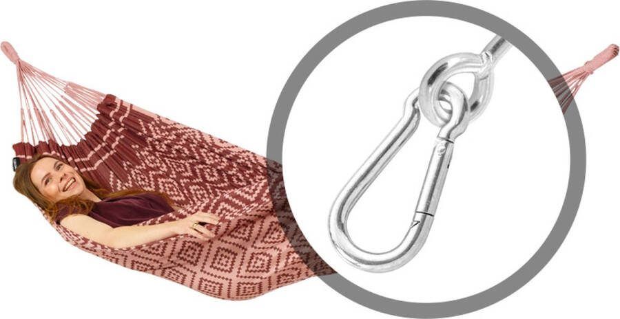 Luilak Hangmat Tones of Eggplant met bevestigingsset Luxe 1 persoons hangmat Paars 300 x 140 cm Jacquard geweven 500gr m²