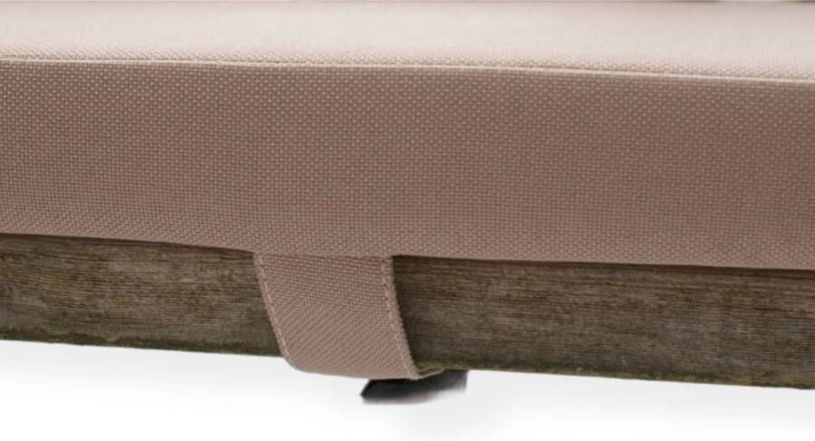 LuLu wonen – Picknicktafel Picknickbank kussen – 150 x 30 cm – 4 cm dik Taupe Set van 2 kussens Waterafstotend Buitenkussen