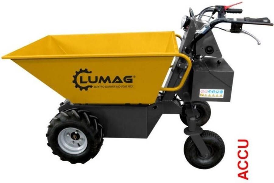 Lumag dumper Accu MD500EPRO | Elektrische kruiwagen op wielen