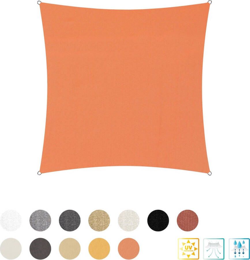 Lumaland Vierkante luifel van incl. spankoorden|polyester met dubbele pu-laag Vierkant 3 x 3 m| 160 g m² oranje